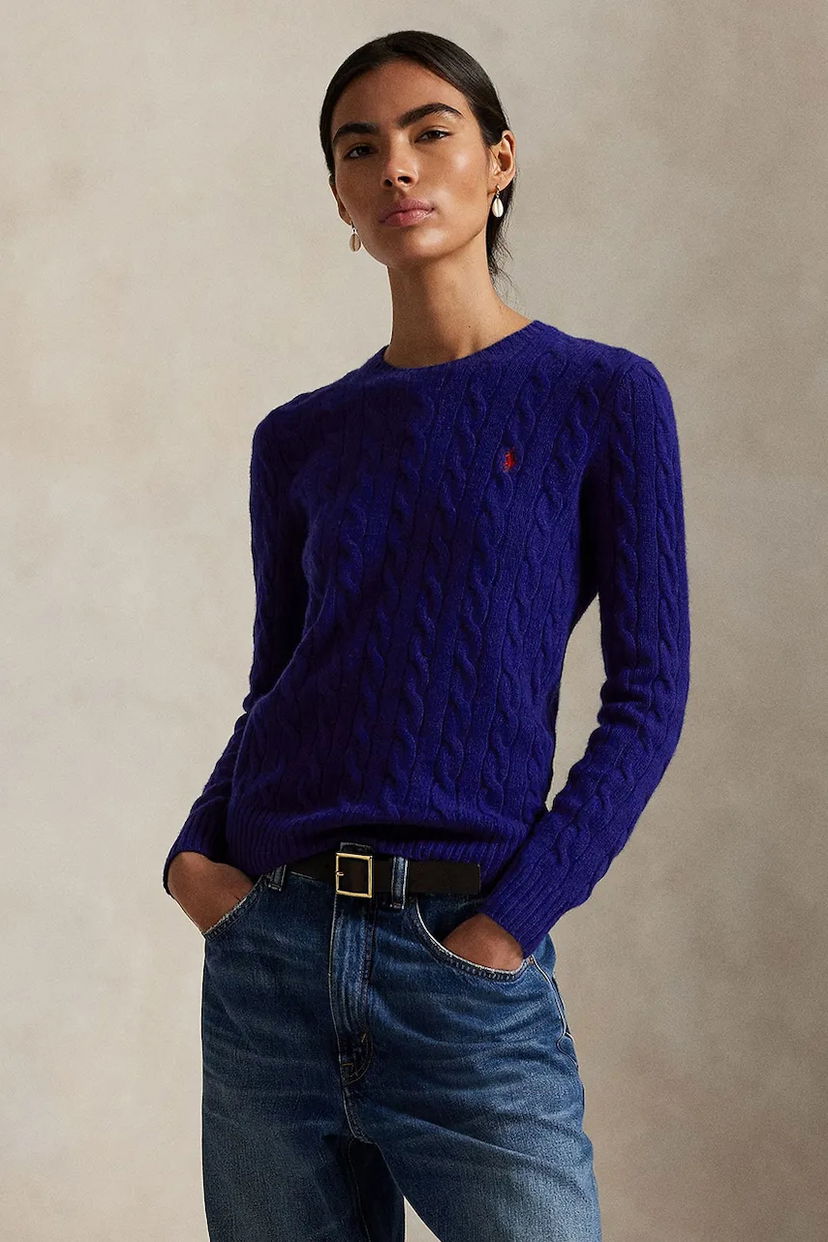 Cветр Polo by Ralph Lauren Cable-Knit Sweater Фіолетовий | 211971865012
