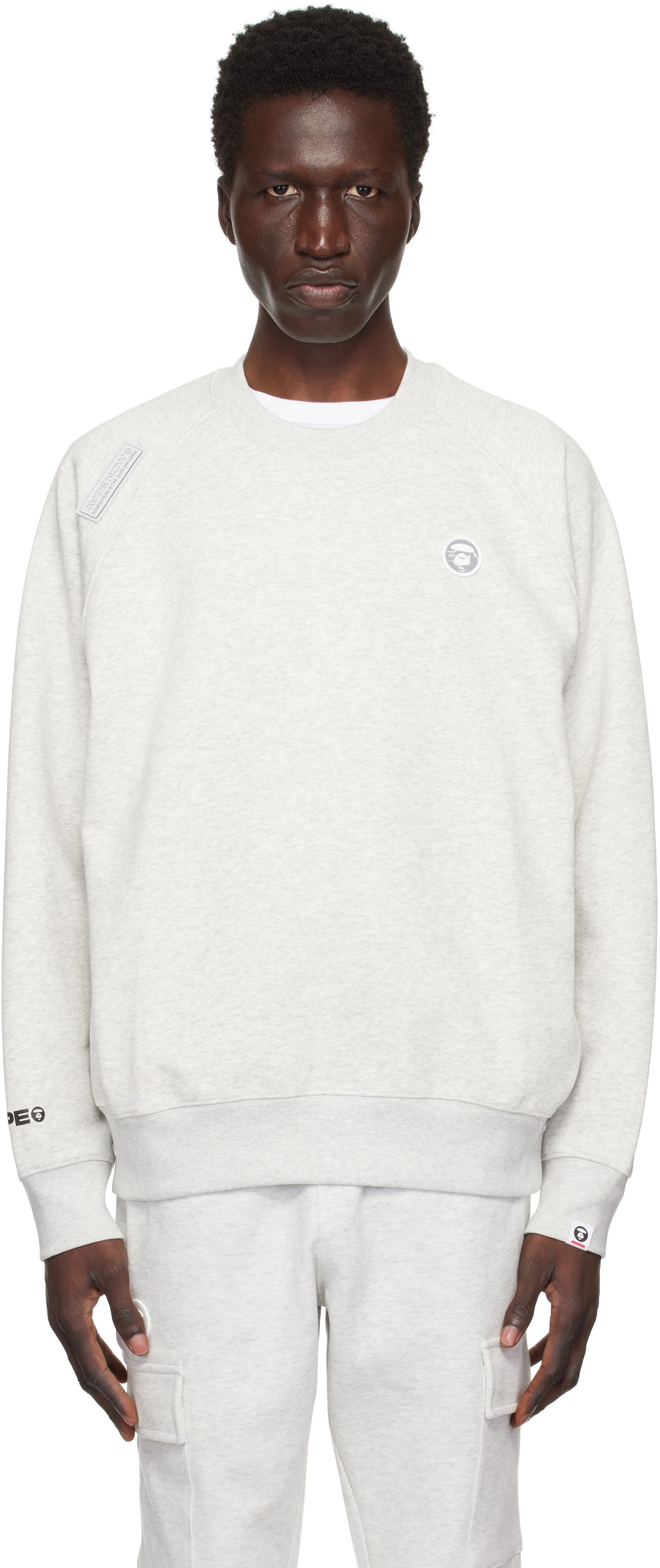 Світшоти AAPE by A Bathing Ape AAPE by A Bathing Ape 'AAPE Now' Raglan Sweatshirt Сірий | AAPSWMB319XANWH2, 0