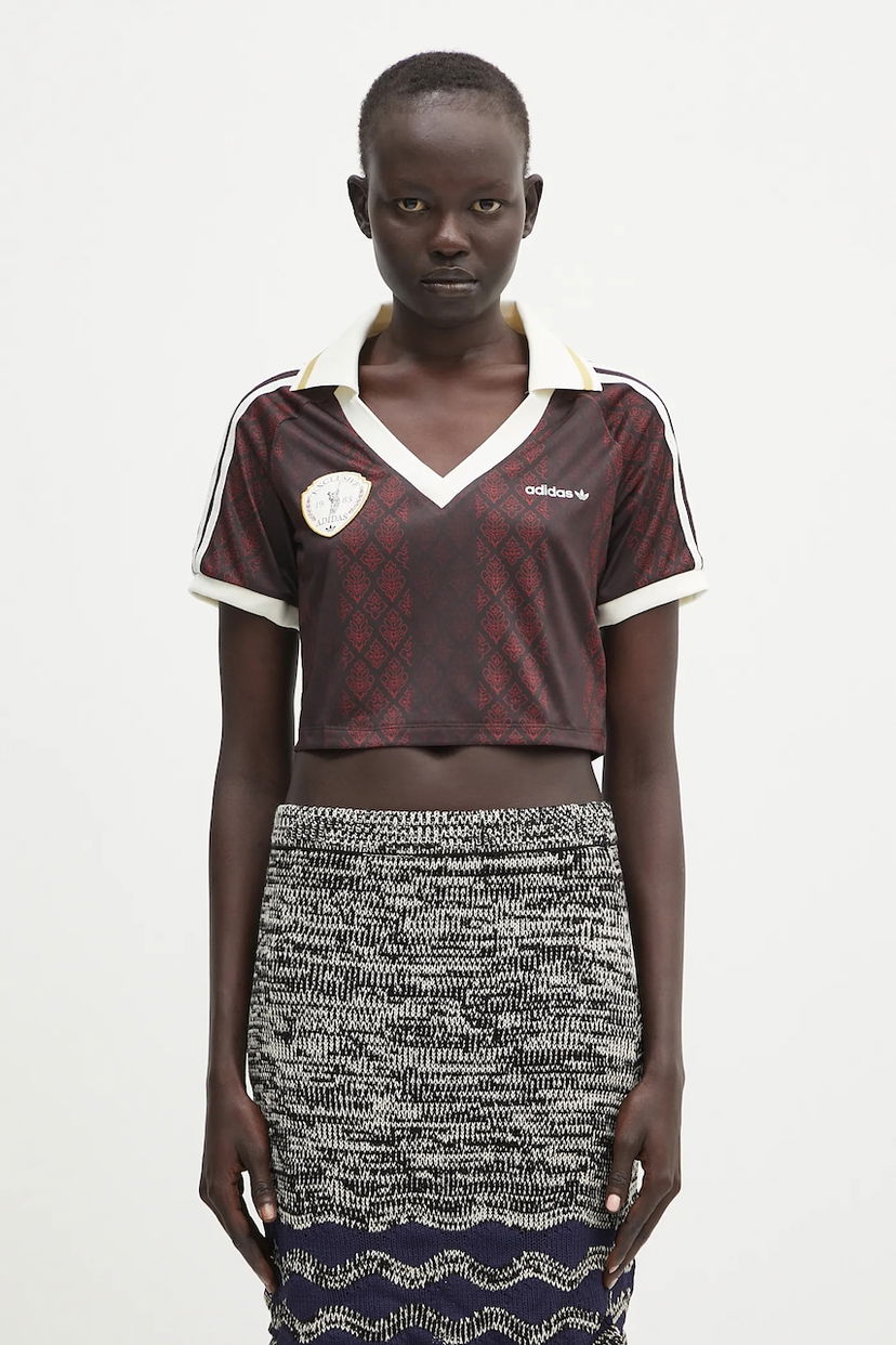 Кроп-топи adidas Originals adidas Originals Retro Cropped Soccer Jersey Бордовий | KA4378