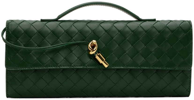 Сумочка Bottega Veneta Green Long Andiamo Bag Зелений | 741511 VCPP3
