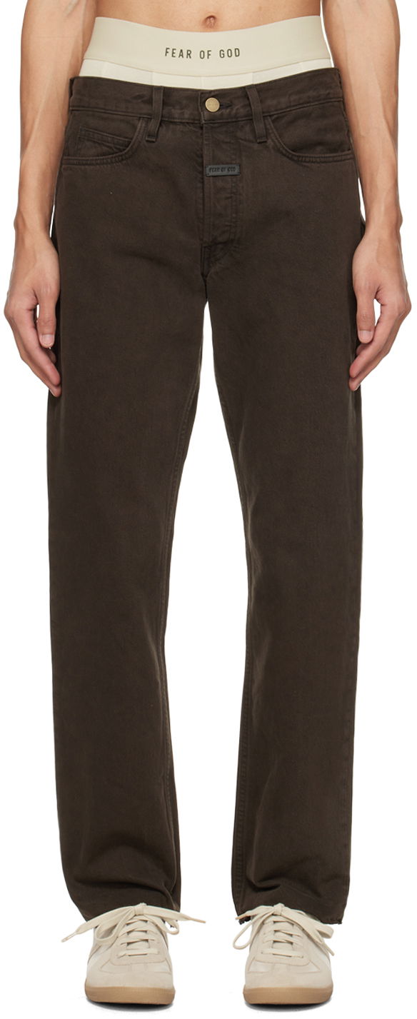 Джинси Fear of God Brown Straight-Leg Jeans Коричневий | FG840-030DNM