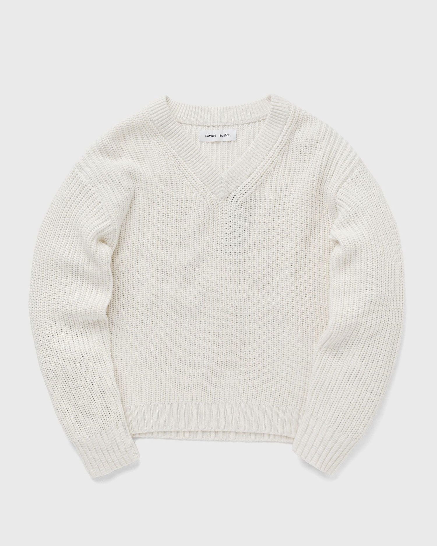 Cветр Samsoe Samsoe Samsøe & Samsøe SARAILA V-Neck Sweater білий | F24100055-SOLITARY-STAR, 0