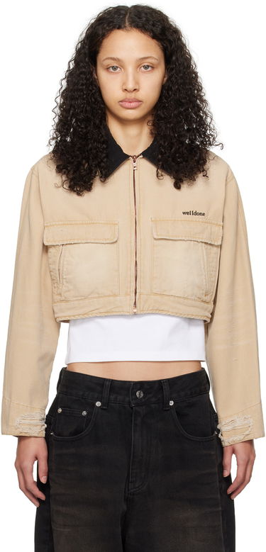 Куртка We11done We11done Distressed Cropped Jacket бежевий | WD-DJ0-24-309-W-BG, 0