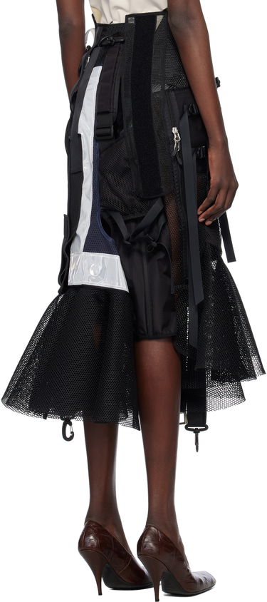 Спідниця Junya Watanabe Junya Watanabe Multi Fabrics Mix Midi Skirt чорний | JO-S016-051-1, 2