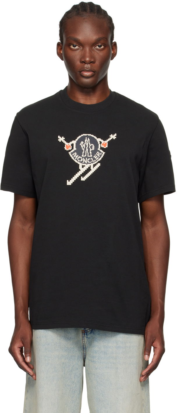 Футболка Moncler Black Ski Logo T-shirt чорний | J20918C0001083927
