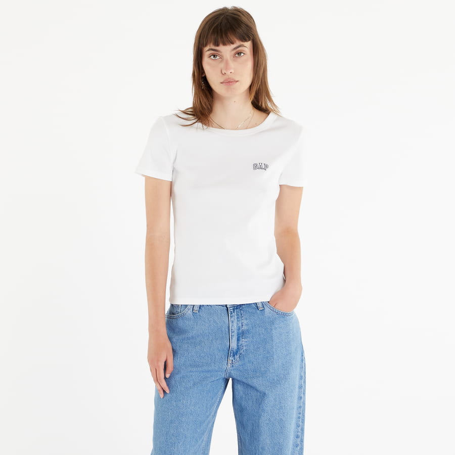 Футболка GAP V-SS Rib Tee V2 Global білий | 635864-01, 0