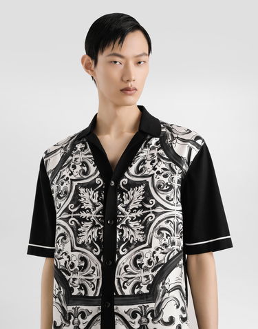 Сорочка Dolce & Gabbana Dolce & Gabbana Majolica-Print Oversized Shirt чорний | GXVC0TJFMZGHY5DQ, 3