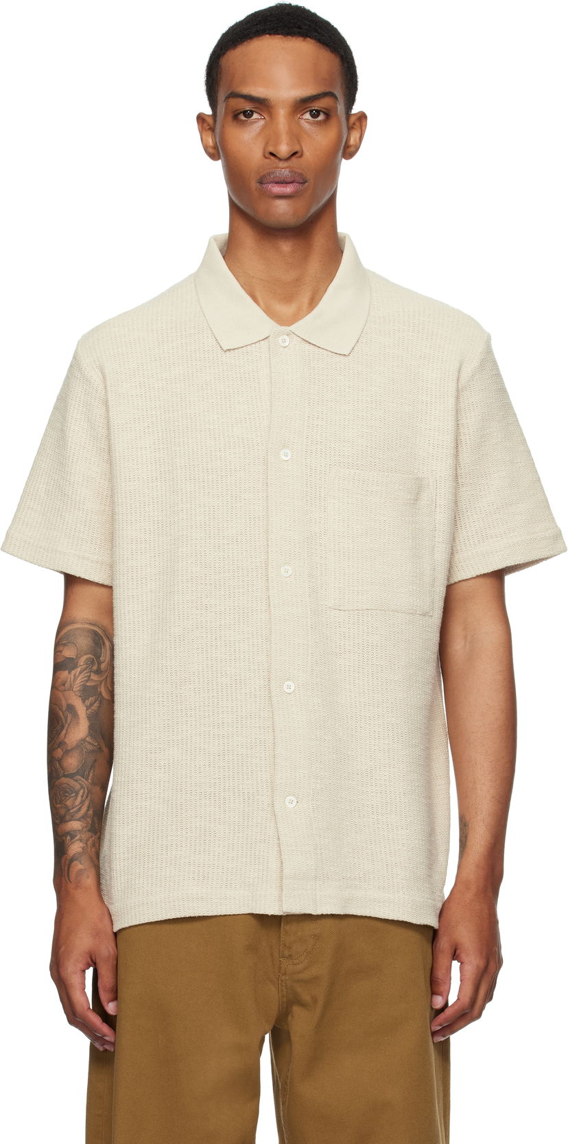 Сорочка NORSE PROJECTS Norse Projects Gustav Crochet Jersey Shirt бежевий | N01-0683