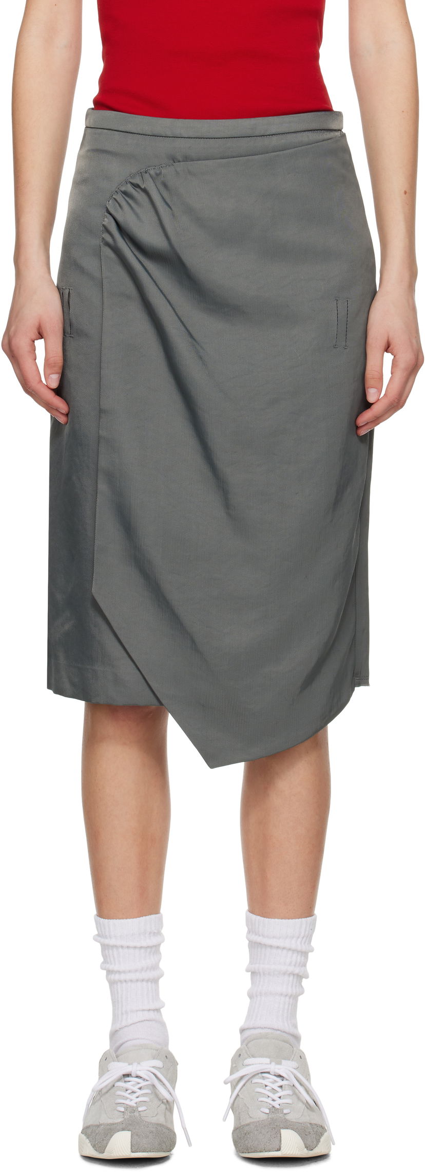 Спідниця ADER ERROR ADER error Product. 67 Midi Wrap Skirt Сірий | BO01SSSK0201CC