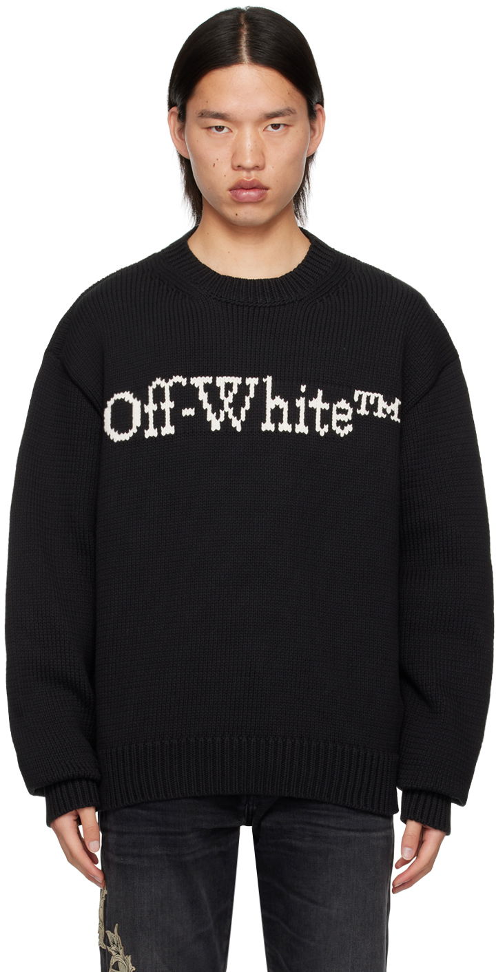 Cветр Off-White Black Big Bookish Chunky Sweater чорний | OMHE167C99KNI0011001