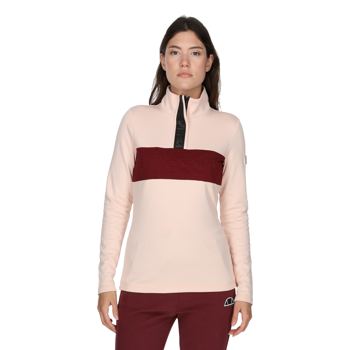 Світшоти Ellesse Mock Neck Half-Zip Fleece Pullover with Chest Stripe Рожевий | ELA233F612-82, 0