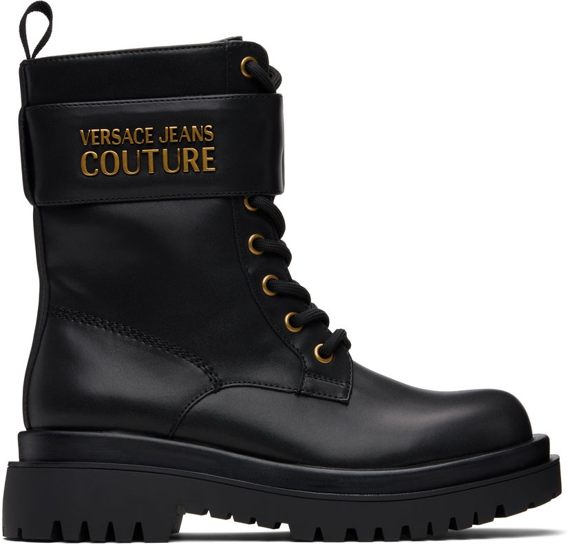 Кросівки та взуття Versace Versace Jeans Couture Logo Hardware Boots чорний | E79VA3S64_E71570
