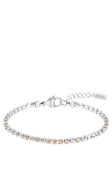 Браслет BOSS BOSS Tennis Bracelet with Clear and Champagne Crystals Металік | 1580633