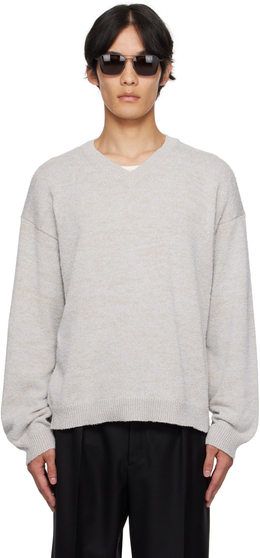 Cветр Maison Margiela Maison Margiela V-Neck Sweater Сірий | S50HN0019 M13152
