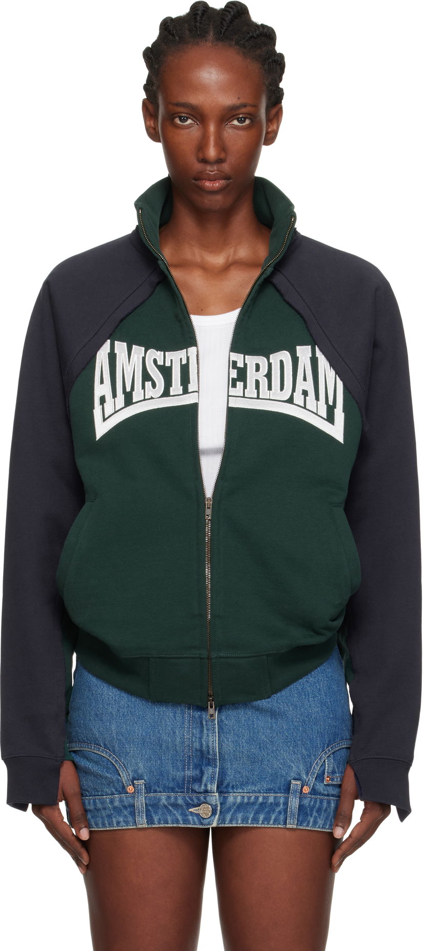 Світшоти VETEMENTS Vetements 'Amsterdam' Patched Zip-Up Sweatshirt Зелений | UH76ZU760EN