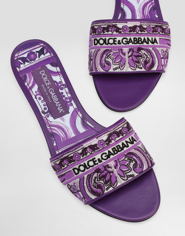 Аксесуари Dolce & Gabbana Dolce & Gabbana Embroidered Slides Фіолетовий | CQ0571AV804I03TN, 3
