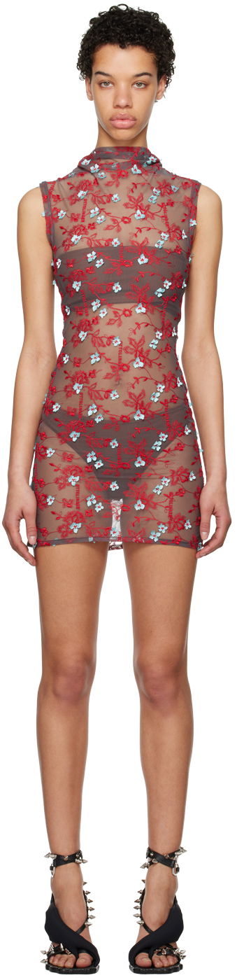 плаття Ottolinger Ottolinger Embroidered Mesh Mini Dress Сірий | 1901302