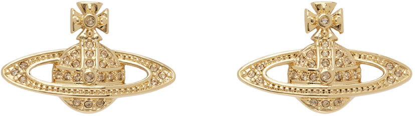Сережки Vivienne Westwood Mini Bas Relief Earrings бежевий | 62020033-02R121-CN