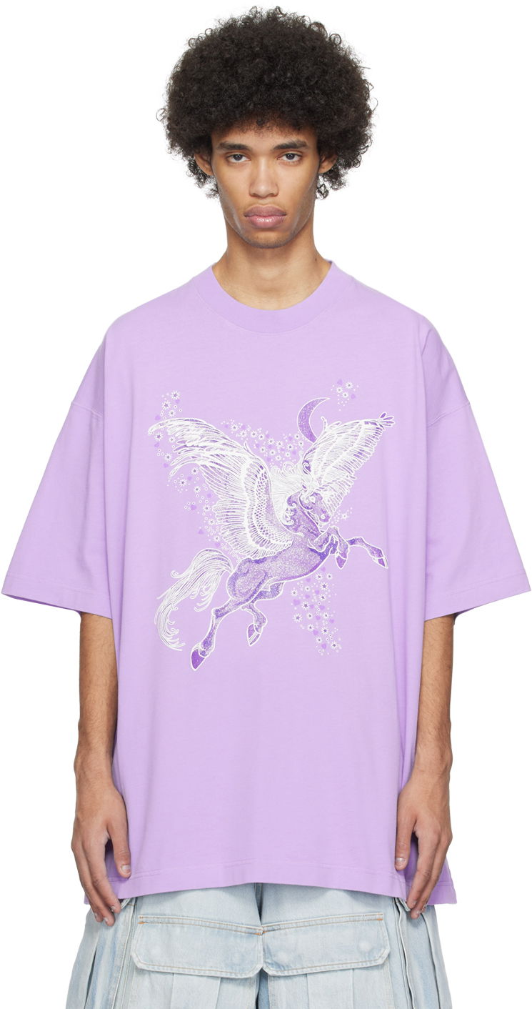 Футболка VETEMENTS Flying Unicorn T-Shirt Фіолетовий | UE64TR755VV