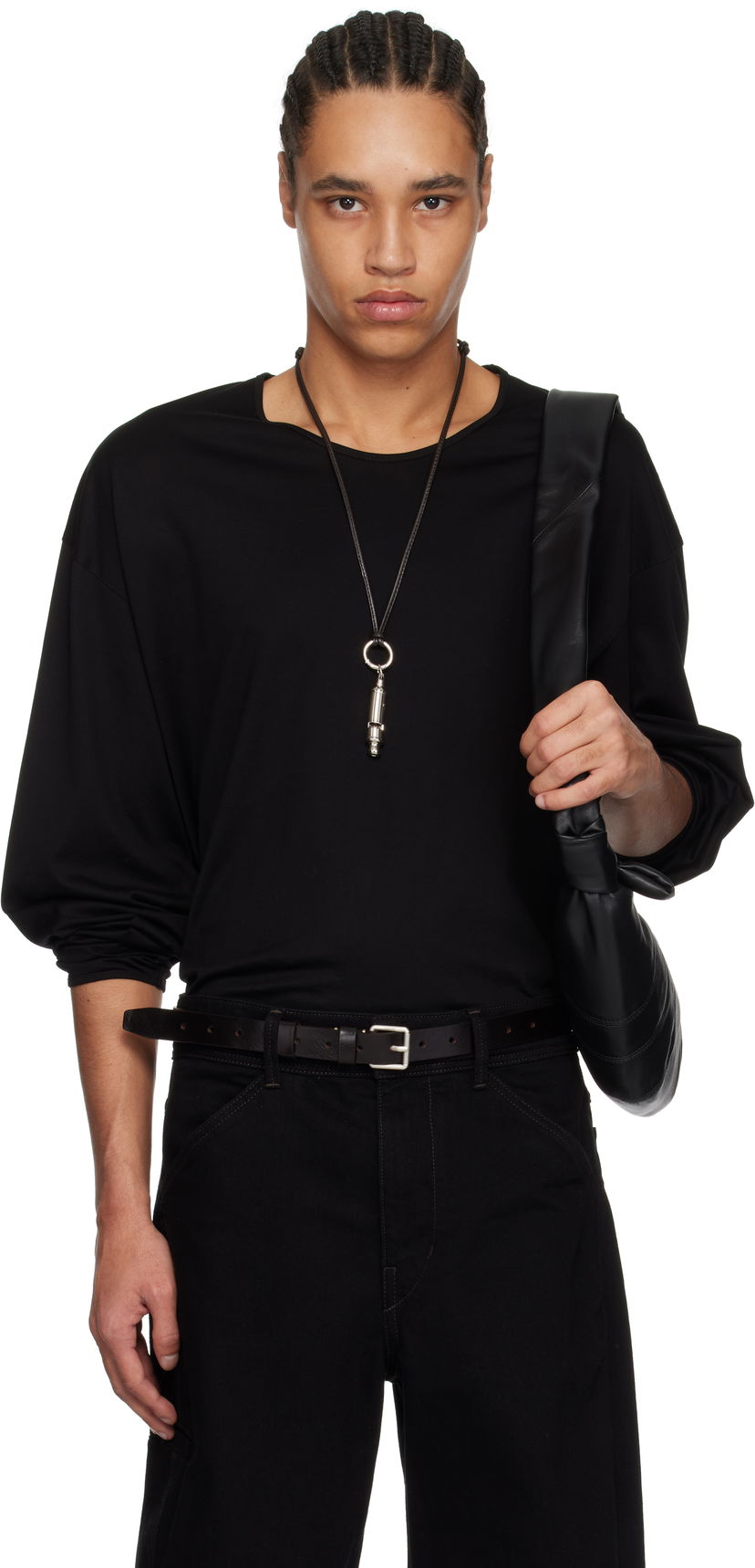 Футболка LEMAIRE Lemaire Relaxed Long Sleeve T-Shirt чорний | TO1375 LJ1018