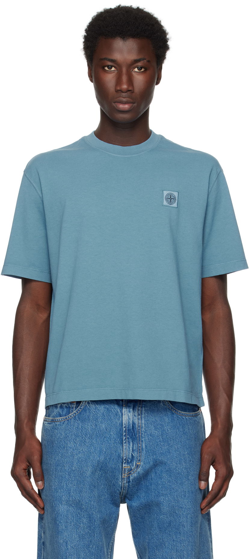 Футболка Stone Island Stone Island Organic Cotton 'Fissato' T-Shirt Синій | K2S15 2100025 S0115