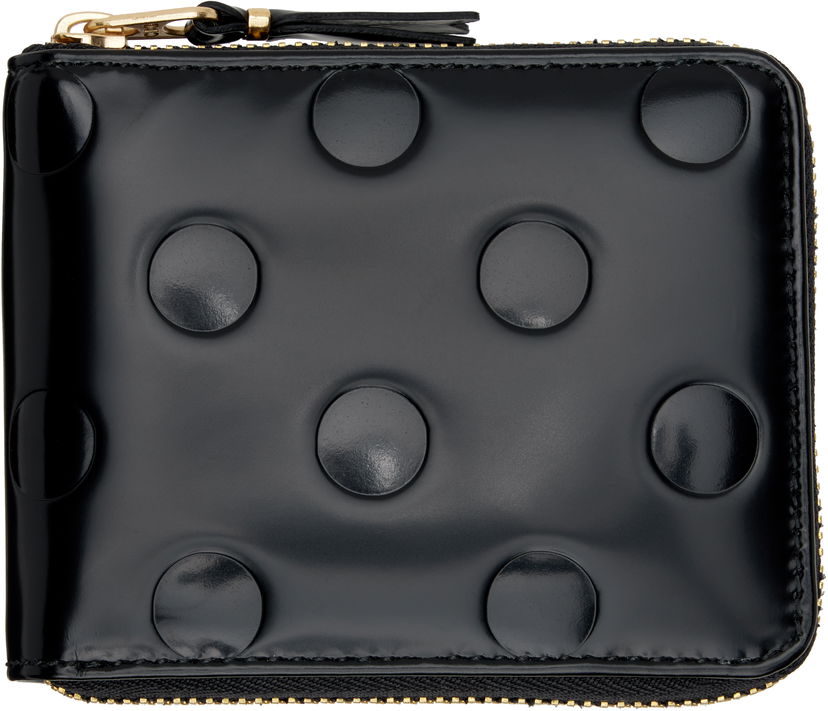 Гаманець Comme des Garçons Dots Embossed Leather Zip Wallet чорний | SA7100NE