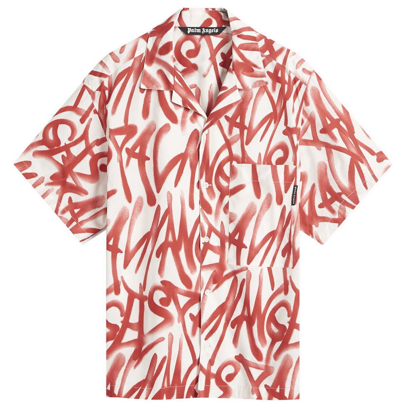 Сорочка Palm Angels Palm Angels Graffiti Vacation Shirt білий | PMGG00AS25FAB0030325
