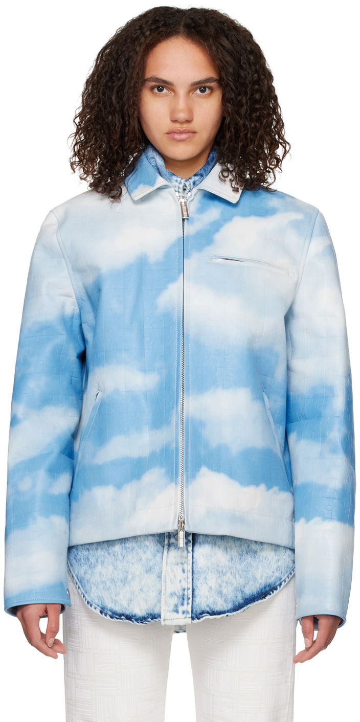 Вітровка VETEMENTS VTMNTS Sky Puzzle Leather Jacket Синій | VL14JA100S