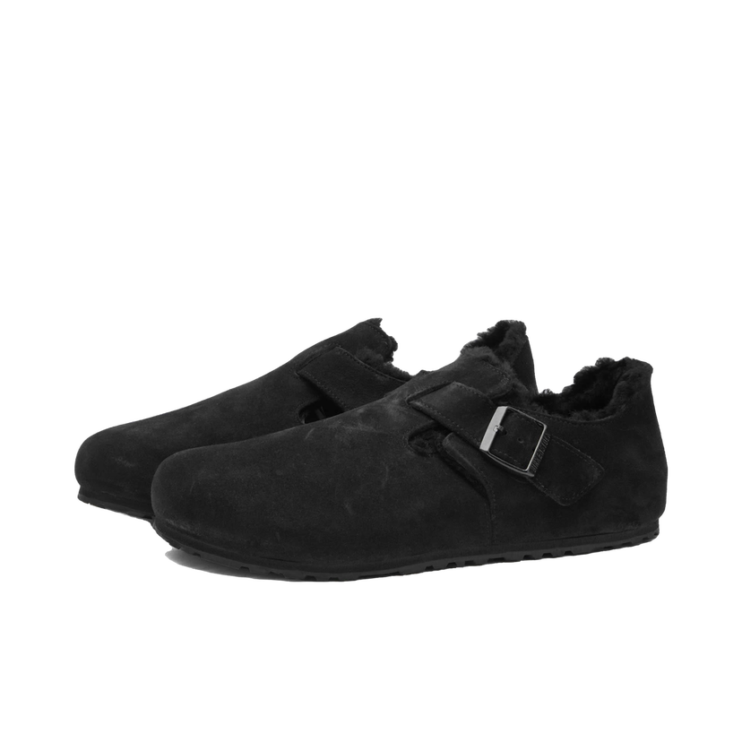 Кросівки та взуття Birkenstock London Shearling Black Suede чорний | 1014960