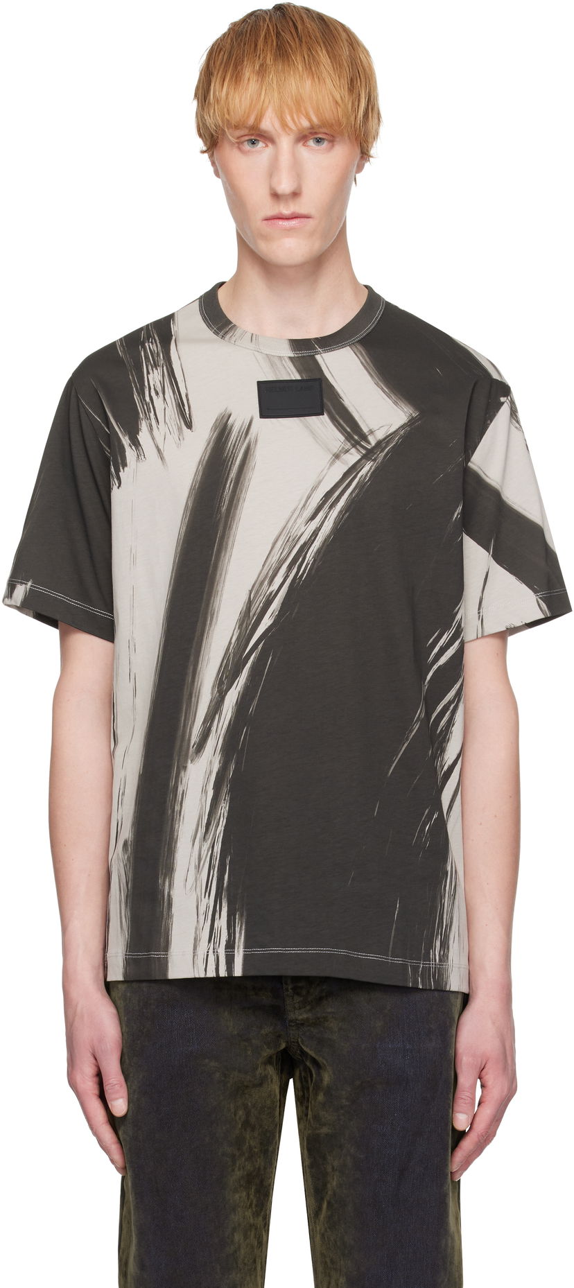 Футболка Helmut Lang Helmut Lang Feather Print T-Shirt Сірий | P02HM505