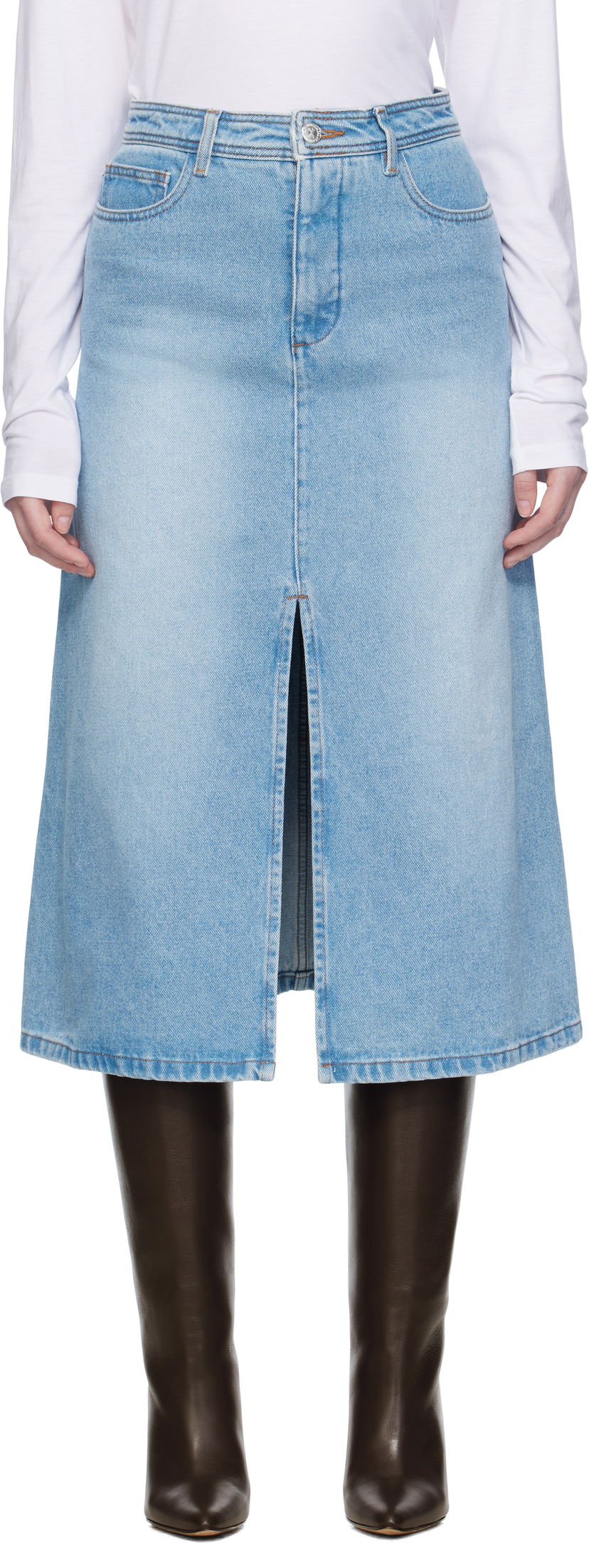 Спідниця A.P.C. A.P.C. Georgia Denim Midi Skirt Синій | COHIC-F06423