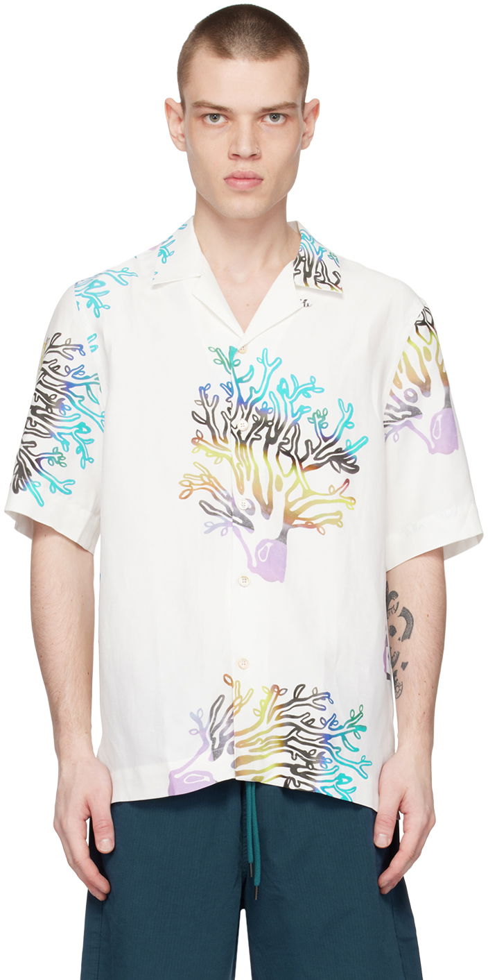 Сорочка Paul Smith Paul Smith Coral Print Resort Shirt білий | M1R-905U-K01924-02