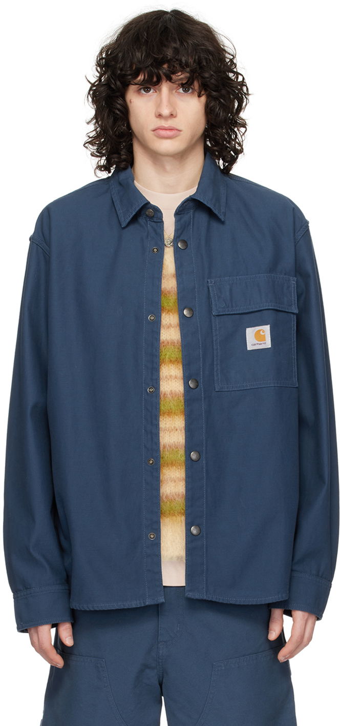 Сорочка Carhartt WIP Workwear Button-Up Shirt Jacket Синій | I033443
