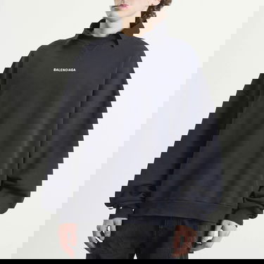 Світшоти Balenciaga Logo Layered Collar Sweatshirt темно-синій | 850363-TTVJ2-1569, 2