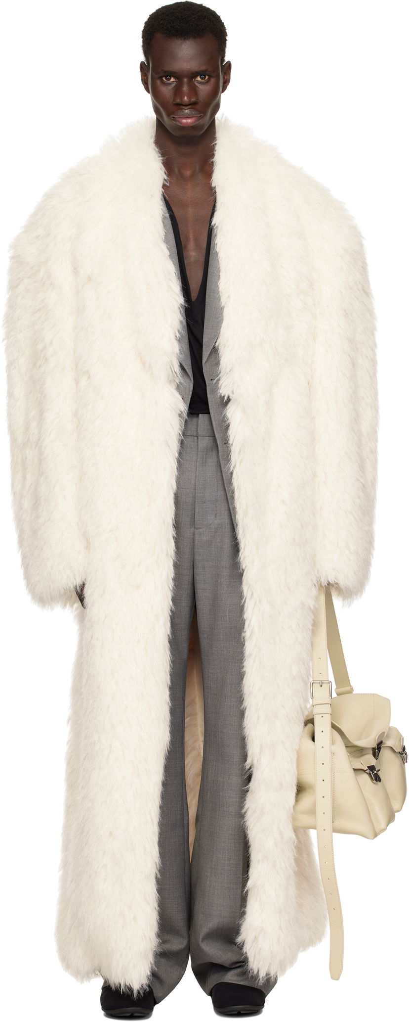 Пальто Entire Studios Entire Studios Chrysalis Faux-Fur Coat білий | ES2688FR