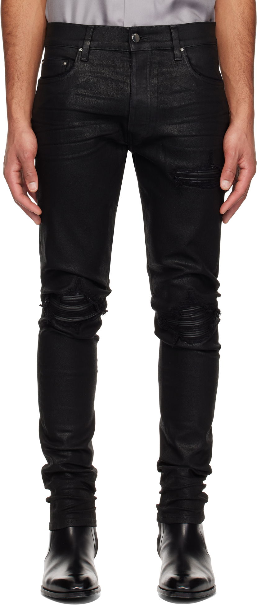 Джинси AMIRI AMIRI MX1 Waxed Denim Jeans чорний | AMDNSY1113