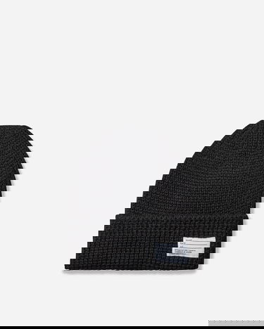 Шапка visvim Ribbed Knit Wool Beanie with Text Label чорний | 0125203003010 1, 1