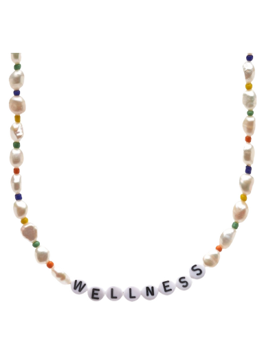 Кольє Sporty & Rich Wellness Pearl & Bead Necklace Жовтий | AC491-PE