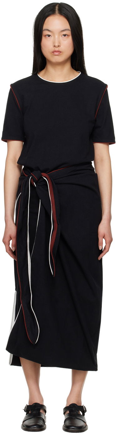 плаття LEMAIRE Lemaire Wrap Midi Dress чорний | DR1044 LJ1010