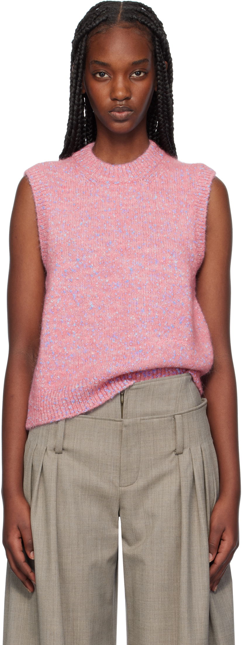Безрукавка GANNI Knit Vest Рожевий | K2332