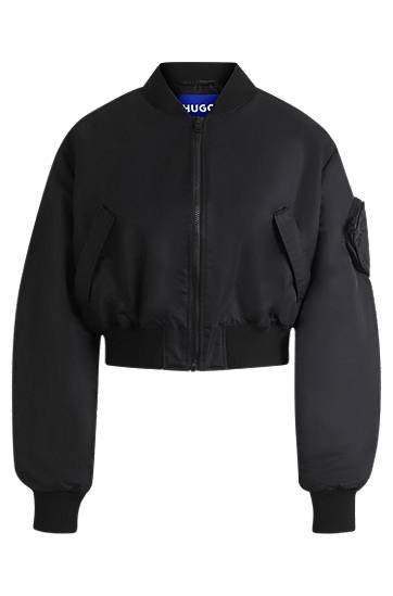 Куртка бомбер BOSS HUGO Water-Repellent Bomber Jacket with Pocket чорний | 50542360