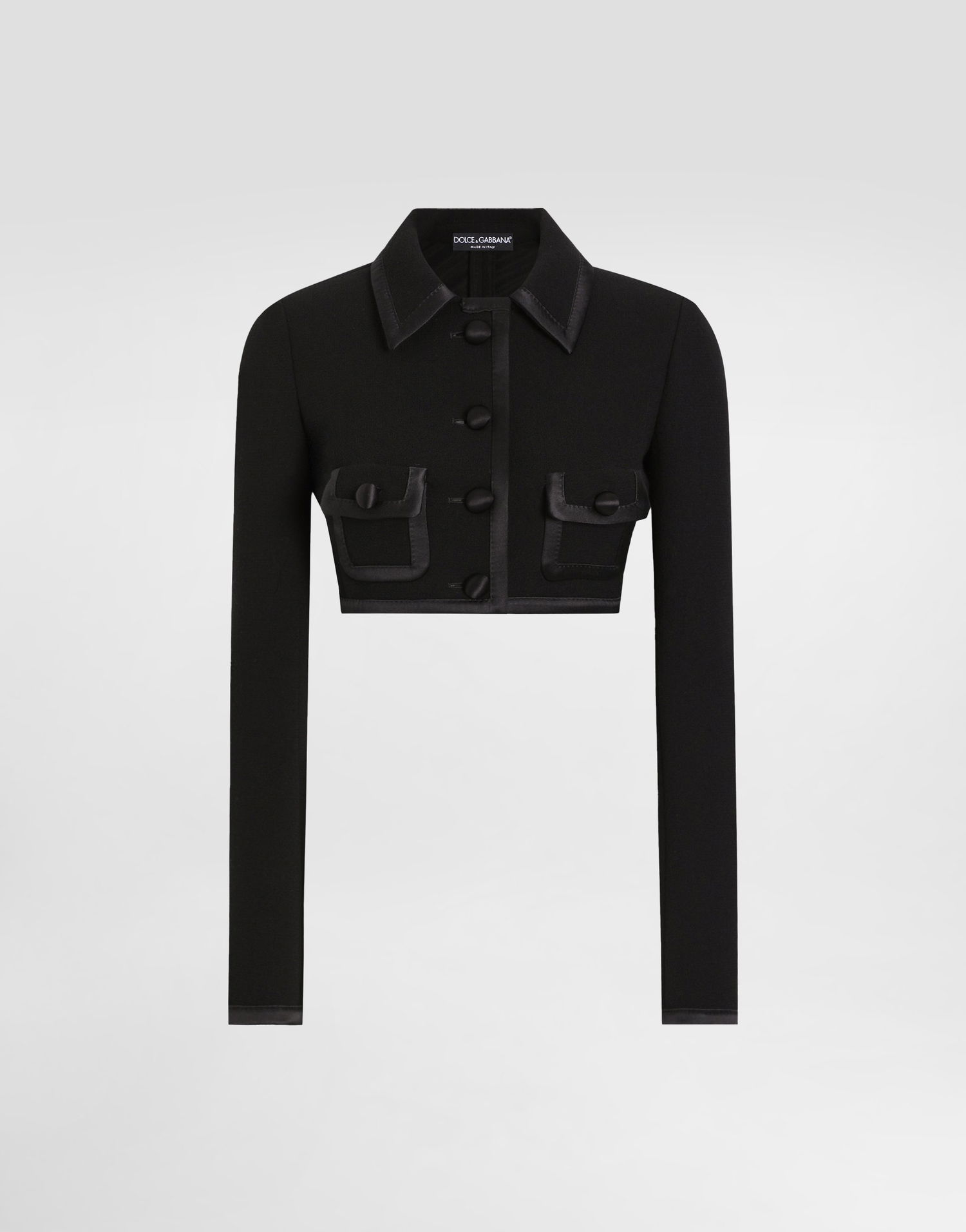 Куртка Dolce & Gabbana Dolce & Gabbana Cropped Wool Crepe Jacket чорний | F27EFTFU2TZN0000, 0