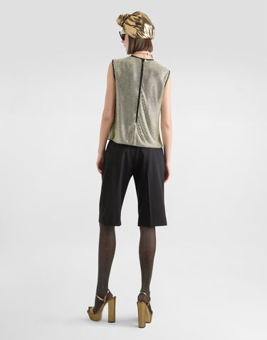 Безрукавка Dolce & Gabbana Sleeveless Crystal Mesh Blouse Металік | F7AK7ZFLSK3S0997, 2