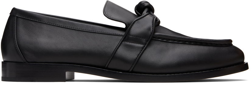 Кросівки та взуття Bottega Veneta Bottega Veneta Astaire Knotted Leather Loafers чорний | 796445V5DZ01000