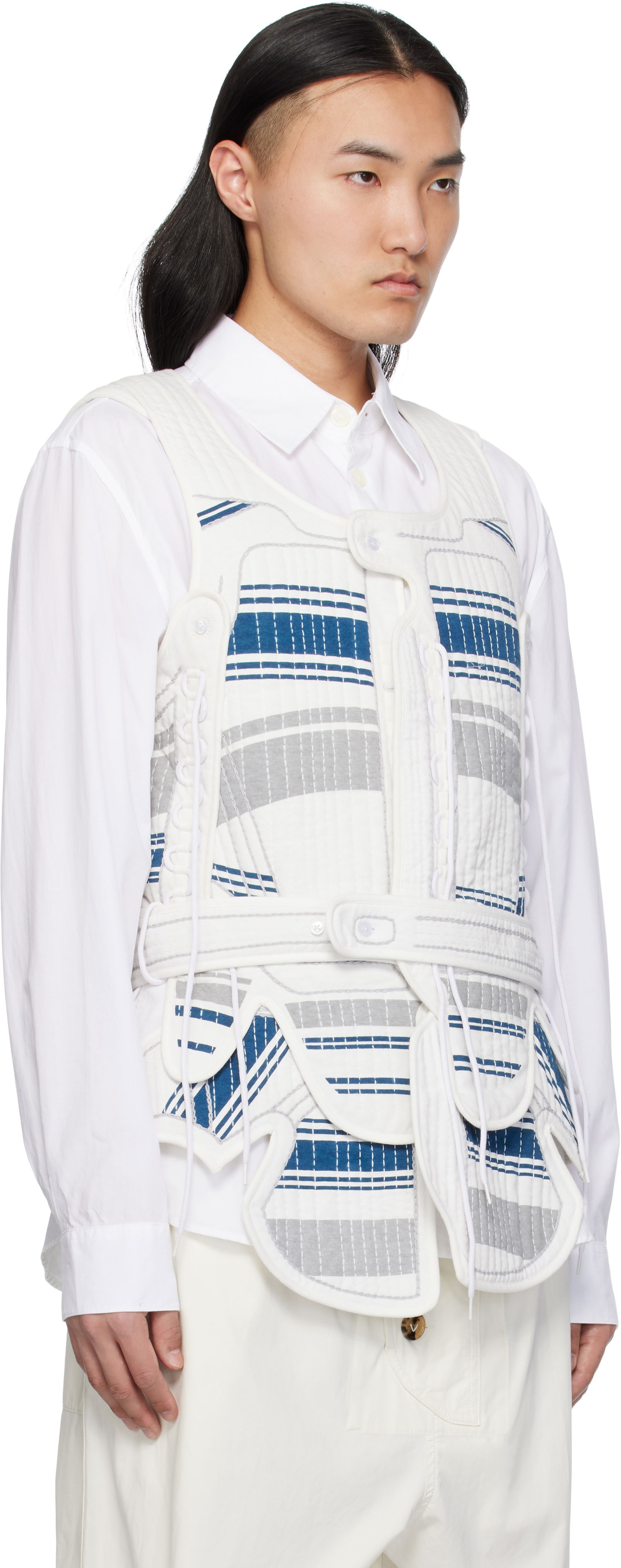 Жилет Craig Green Craig Green Hand-Embroidered Harness Vest білий | CGSS25CWOJKT85, 1
