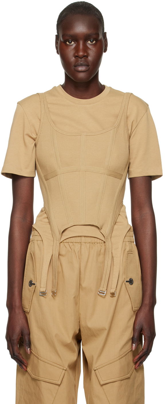 Безрукавка Dion Lee Combat Corset Tank Top бежевий | C3095R23