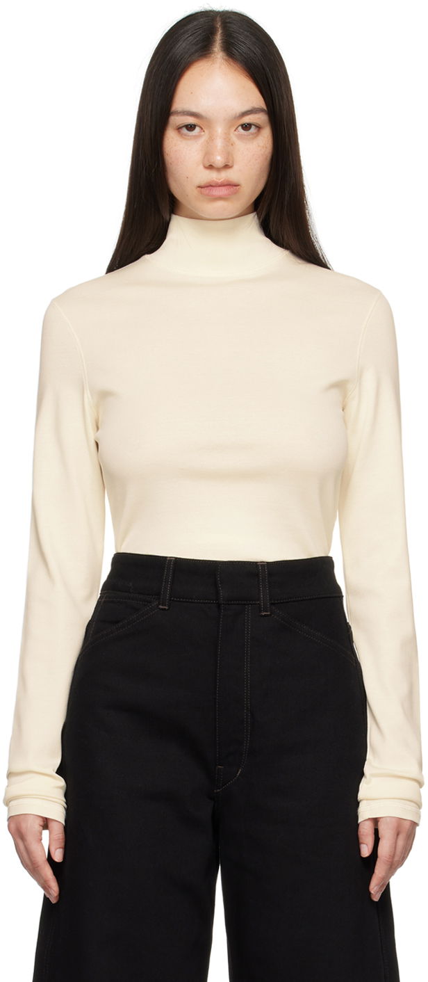 Cветр LEMAIRE Lemaire Ribbed Turtleneck Top бежевий | TO1148 LJ1016