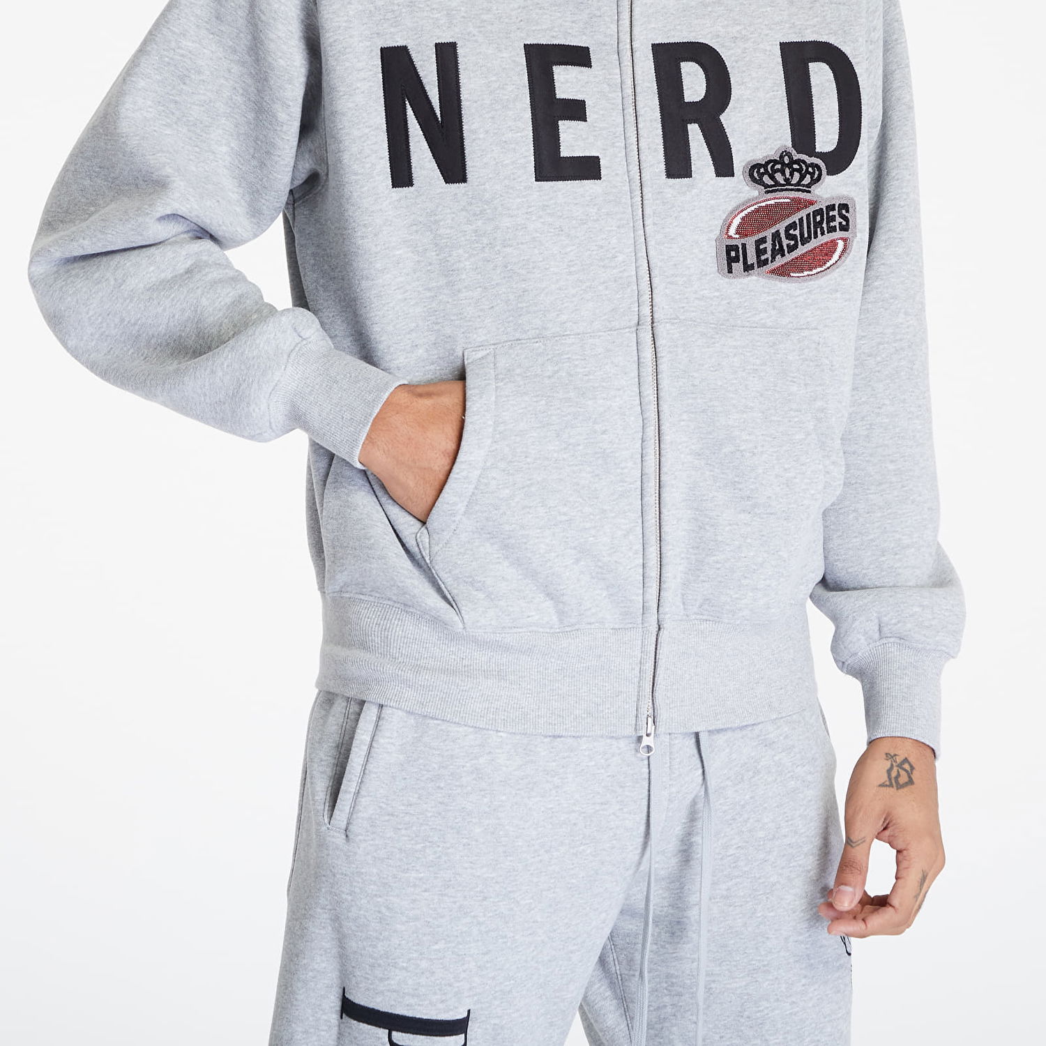 Світшоти Pleasures x N.E.R.D Full-Zip Up Сірий | P23N002 GREY, 1