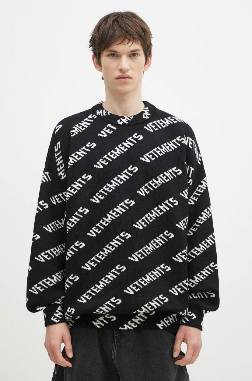 Cветр VETEMENTS VETEMENTS Monogram Warm Knit Sweater чорний | UA66KN150B