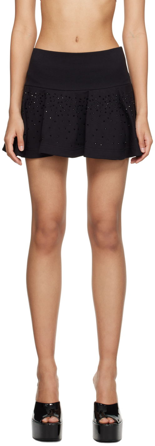 Спідниця Blumarine Rhinestone Decorated Mini Skirt чорний | P322F016A